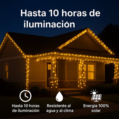LUCES NAVIDEÑAS CON PANEL SOLAR