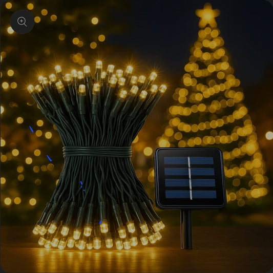 LUCES NAVIDEÑAS CON PANEL SOLAR